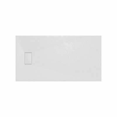 SunDaze 1500 x 800mm SMC White Rectangle Slate Effect Bathroom Shower Tray