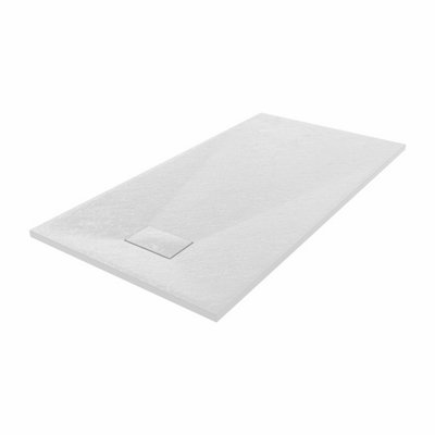SunDaze 1500 x 800mm SMC White Rectangle Slate Effect Bathroom Shower Tray - 3