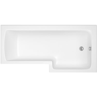 SunDaze 1500 x 850mm Gloss White Acrylic L Shape Right Hand Shower Bath