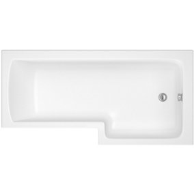 SunDaze 1500 x 850mm Gloss White Acrylic L Shape Right Hand Shower Bath