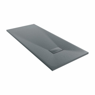 SunDaze 1600 x 700mm SMC Anthracite Rectangle Slate Effect Bathroom Shower Tray - 4
