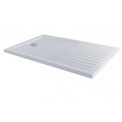 SunDaze 1600x800mm ABS Stone Shower Tray Walk-in Rectangle White Price Comparisons | Compare The Build