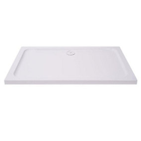 SunDaze 1600x900mm ABS Stone Shower Tray Low Profile Rectangle White