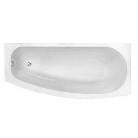 SunDaze 1695 x 695mm Gloss White Acrylic Space Saver Shower Bath Single Ended Left Hand