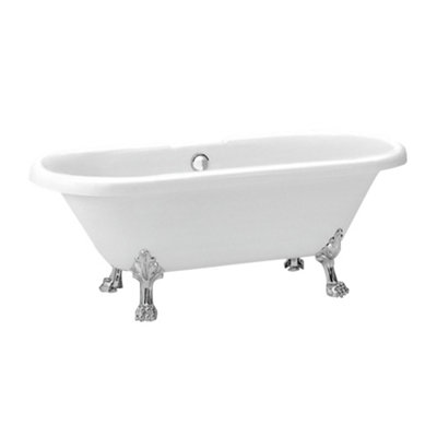 SunDaze 1695 x 740mm Traditional Acrylic Freestanding Shower Bath Double Ended (No Feet)
