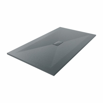 SunDaze 1700 x 1000mm SMC Anthracite Rectangle Slate Effect Bathroom ...