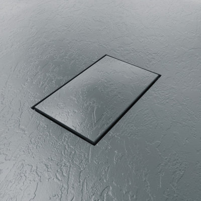 SunDaze 1700 x 1000mm SMC Anthracite Rectangle Slate Effect Bathroom ...