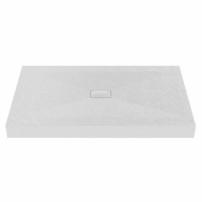 SunDaze 1700 x 1000mm SMC White Rectangle Slate Effect Bathroom Shower ...