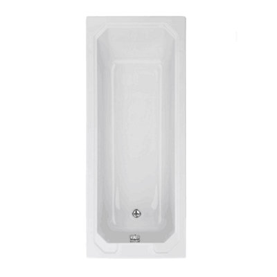 SunDaze 1700 x 700mm Gloss White Acrylic Traditional Rectangular Straight Bath Single Ended