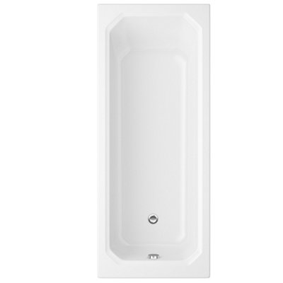 SunDaze 1700 x 700mm Gloss White Acrylic Traditional Rectangular Straight Bath Single Ended