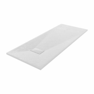 SunDaze 1700 x 700mm SMC White Rectangle Slate Effect Bathroom Shower Tray