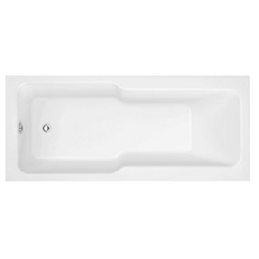 SunDaze 1700 x 750mm Gloss White Acrylic Rectangular Shower Bath Single Ended