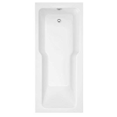 SunDaze 1700 x 750mm Gloss White Acrylic Rectangular Shower Bath Single Ended