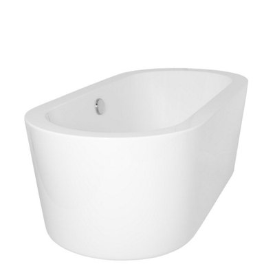 SunDaze 1785 x 835mm Round Gloss White Acrylic Freestanding Shower Bath Double Ended