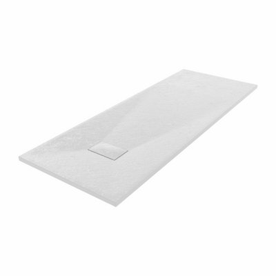 SunDaze 1800 x 700mm SMC White Rectangle Slate Effect Bathroom Shower Tray