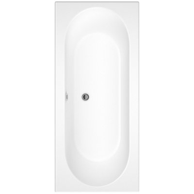 SunDaze 1800 x 800mm Gloss White Acrylic Rectangular Straight Bath Tub Double Ended