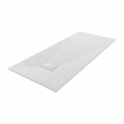 SunDaze 1800 x 800mm SMC White Rectangle Slate Effect Bathroom Shower Tray