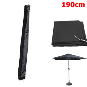 SunDaze 190cm Black Parasol Cover Patio Sun Shade Umbrella Covers