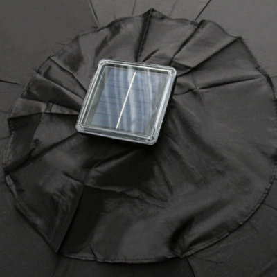 SunDaze 2.5M Black Garden Parasol with Solar LED Lights and Crank Tilt Mechanism Outdoor Patio Umbrella - 7