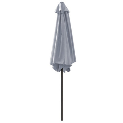 SunDaze 2.5M Grey Garden Parasol Sun Shade Umbrella with Crank Handle & Tilt Mechanism - 3