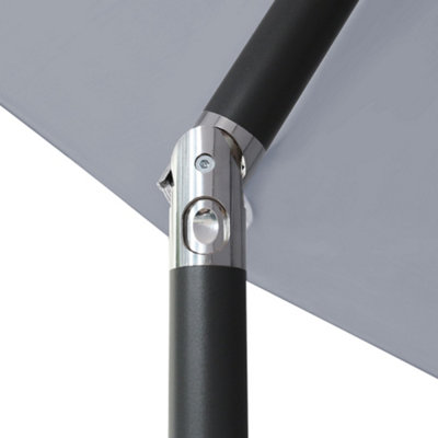 SunDaze 2.5M Grey Garden Parasol Sun Shade Umbrella with Crank Handle & Tilt Mechanism - 4