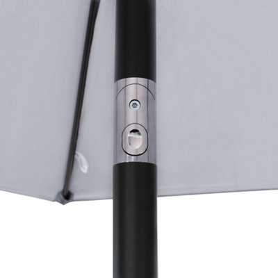 SunDaze 2.5M Grey Garden Parasol Sun Shade Umbrella with Crank Handle & Tilt Mechanism - 5