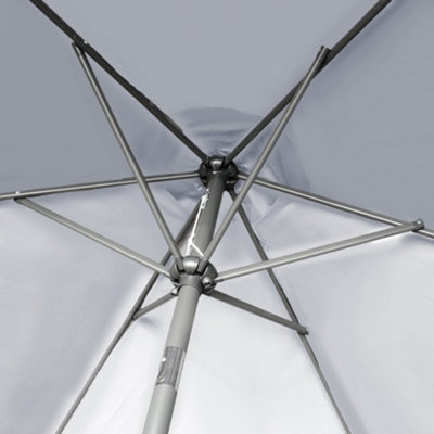 SunDaze 2.5M Grey Garden Parasol Sun Shade Umbrella with Crank Handle & Tilt Mechanism - 6