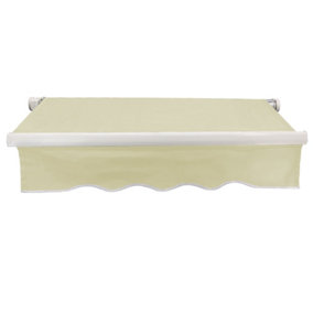 SunDaze 2.5x2m Garden Awning Replacement Fabric Top Cover Front Valance Cream