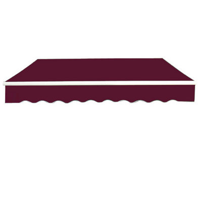 SunDaze 2.5x2m Garden Awning Replacement Fabric Top Cover Front Valance Wine Red
