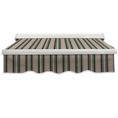 SunDaze 2.5x2M Half Cassette Electric Awning Retractable Garden Sun Shade Sail Canopy Multi-Stripe