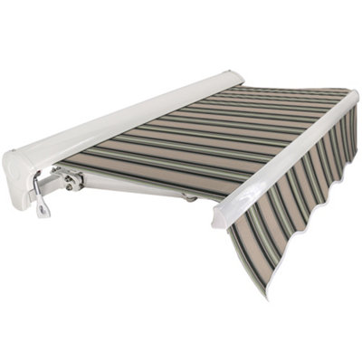 SunDaze 2.5x2M Half Cassette Electric Awning Retractable Garden Sun Shade Sail Canopy Multi-Stripe - 3