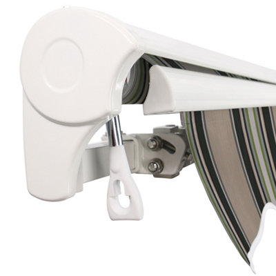 SunDaze 2.5x2M Half Cassette Electric Awning Retractable Garden Sun Shade Sail Canopy Multi-Stripe - 5