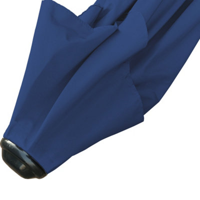 SunDaze 2.7M Blue Garden Parasol Sun Shade Umbrella with Crank Handle & Tilt Mechanism - 3