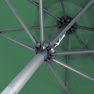 SunDaze 2.7M Green Garden Parasol Sun Shade Umbrella with Crank Handle & Tilt Mechanism - 6