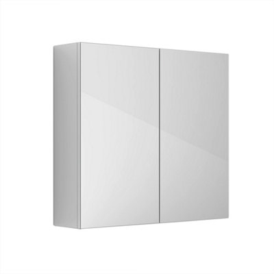 SunDaze 2 Door Mirror Cabinet Bathroom Wall Storage Furniture 600x667mm Gloss White Price Comparisons | Compare The Build