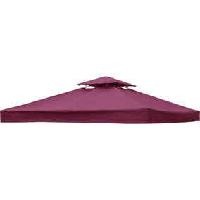 SunDaze 2-Tier Replacement Top Fabric for 3x3m Gazebo Pavilion Roof Canopy Wine Red