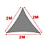 SunDaze 2x2x2m Triangle Terracotta Sun Shade Sail Outdoor Garden Patio Sunscreen UV Block With Free Rope