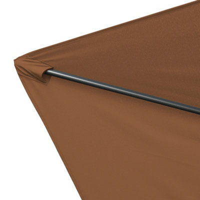 SunDaze 2x3M Coffee Garden Parasol Sun Shade Umbrella with Crank Handle & Tilt Mechanism - 3