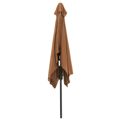 SunDaze 2x3M Coffee Garden Parasol Sun Shade Umbrella with Crank Handle & Tilt Mechanism - 6
