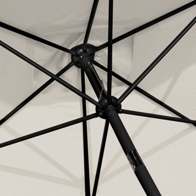 SunDaze 2x3M Cream Garden Parasol Sun Shade Umbrella with Crank Handle & Tilt Mechanism - 8