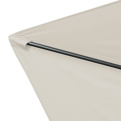 SunDaze 2x3M Cream Rectangle Garden Parasol Patio Sun Shade Canopy Crank Tilt Umbrella with Base