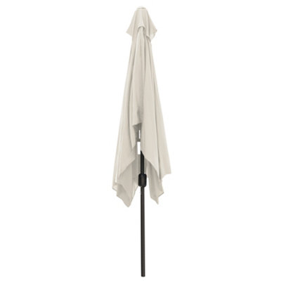 SunDaze 2x3M Cream Rectangle Garden Parasol Patio Sun Shade Canopy Crank Tilt Umbrella with Base