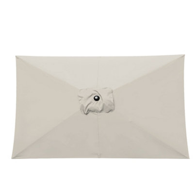 SunDaze 2x3M Cream Rectangle Garden Parasol Patio Sun Shade Canopy Crank Tilt Umbrella with Base