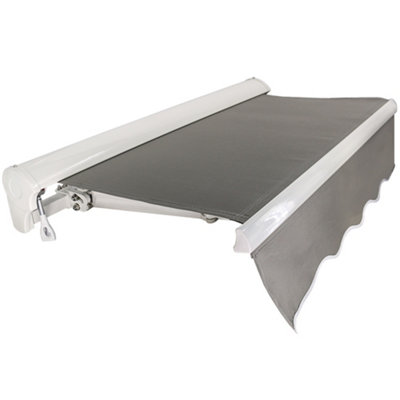 SunDaze 3.5x2.5M Half Cassette Electric Awning Retractable Garden Sun Shade Sail Canopy Grey - 4