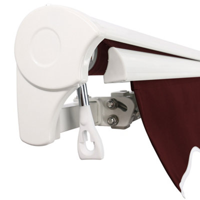 SunDaze 3.5x2.5M Half Cassette Electric Awning Retractable Garden Sun Shade Sail Canopy Wine Red - 7