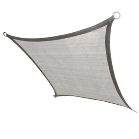 SunDaze 3.6x3.6m Sun Shade Sail Square HDPE Breathable UV Block Sunscreen Grey with Free Rope