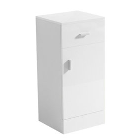 SunDaze 300mm Gloss White Bathroom Soft Close Cupboard and Drawer Storage Furniture Unit