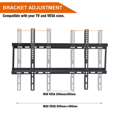 SunDaze 32"-70" Fixed TV Wall Bracket For LED LCD Plasma & Curved Screens