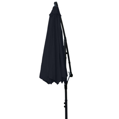 SunDaze 3M Black Cantilever Garden Banana Parasol with Adjustable Crank Patio Shade - 5
