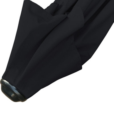 SunDaze 3M Black Garden Parasol Sun Shade Umbrella with Crank Handle & Tilt Mechanism